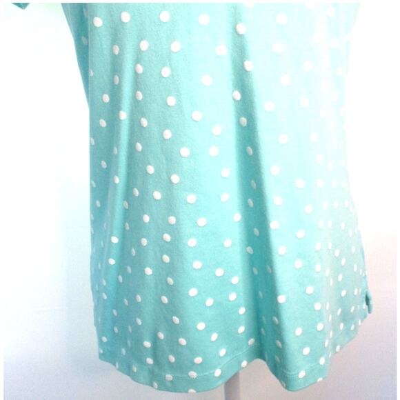 Lands End Women's Short Sleeve Green Polka Dot Polo Shirt Size Small ( 6-8 ) - Picture 3 of 11